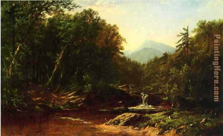 Fisherman by a Mountain Stream painting - Alfred Thompson Bricher Fisherman by a Mountain Stream art painting